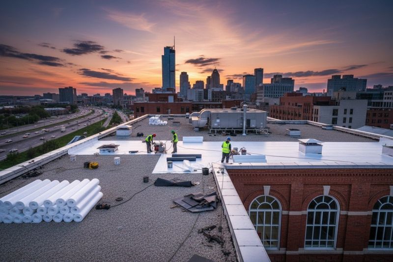 Single Ply Roof Installation detail